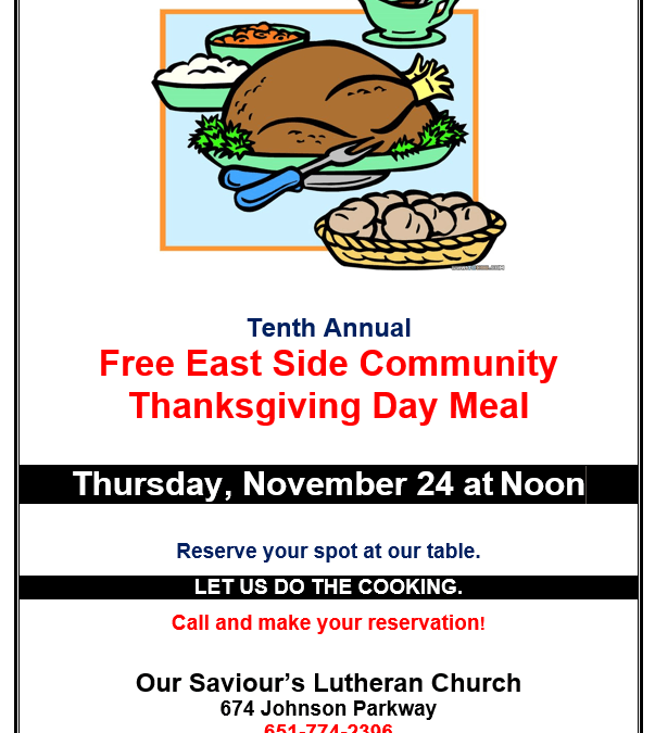 Free Thanksgiving Meal on the East Side!