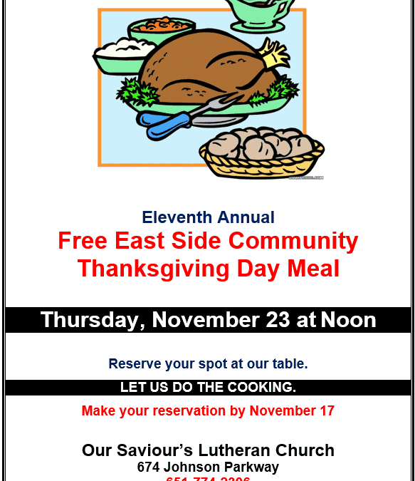 Free Thanksgiving Meal on the East Side