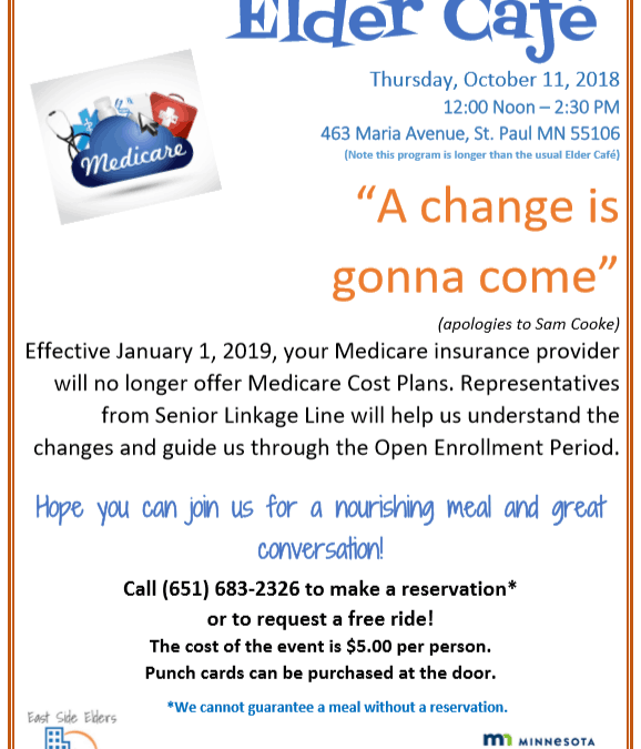 October Elder Cafe – Changes to Medicare