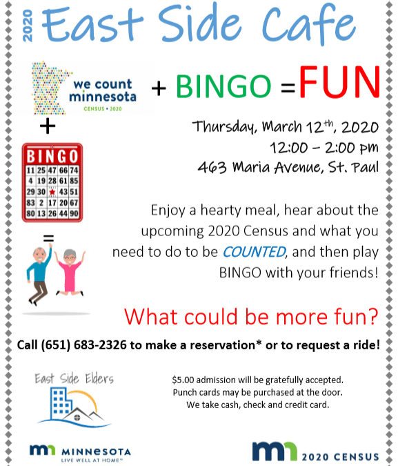 March Cafe:  Census and Bingo!