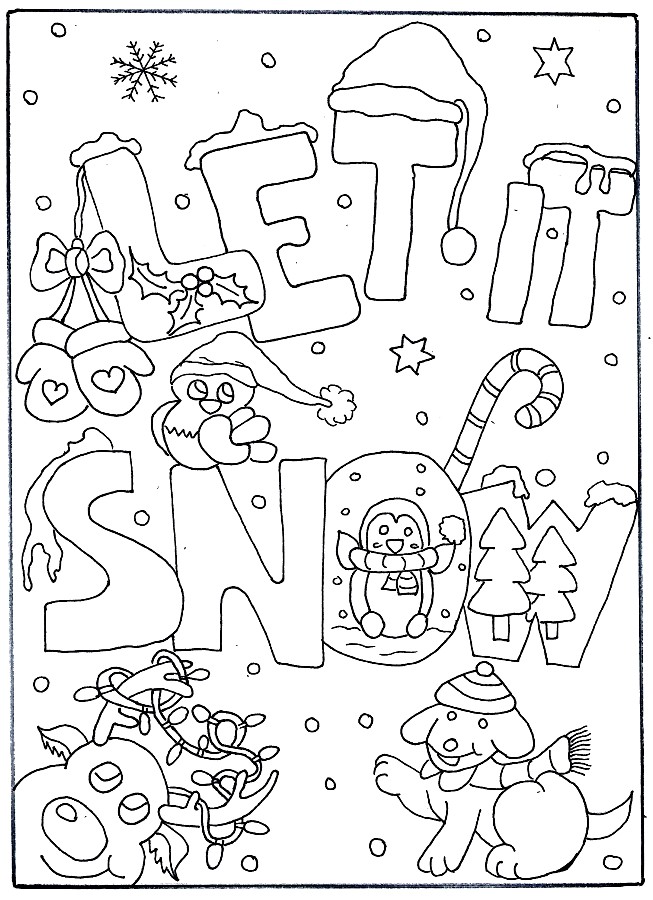 Let it snow coloring page